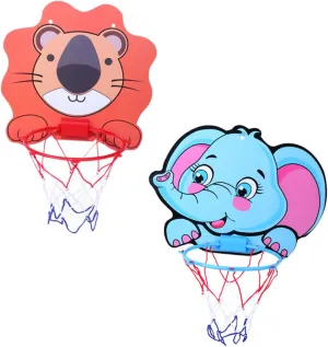 2 Sets Cartoon Basketball Board Hanging Indoor Basketball Rack for No Drill Design Develops Motor Skills and Hand Eye Coordination Fun for All Ages