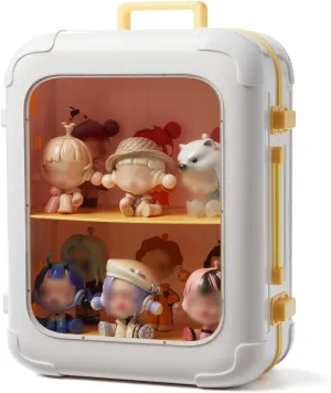 2-Ties Display Case for Figures, Dust-Proof Stackable Display Cabinet Organizer for Mini Action Figures Collectibles