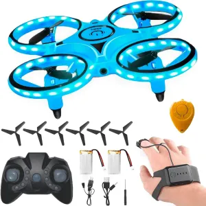 2025 Upgraded Hand Controlled Drone for Kids,Somatosensory aircraft with Smart Watch Controlled, Gesture sensing aircraft Cool LED Remote Control Drone 360° Flips,quadcopter,Toys Gifts for Boys and Girls