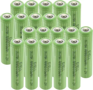 20x Exell 1.2V NIMH AAA 800mAh Rechargeable Button Top Batteries use with Data Meters Two radios Airsoft Radio receivers Cameras Data Loggers Portable Monitors Instruments/Equipment