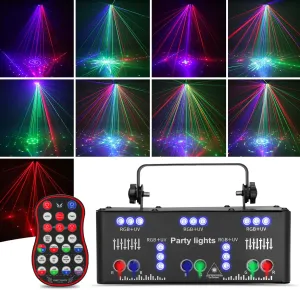 21 Eye DJ Party Strobe Lights,RGB Dj Disco Light,DMX 512 Voice Activated Projector with Remote Control,Sound Activated Laser Light with Remote Control,Emitting Charming Visual Effects
