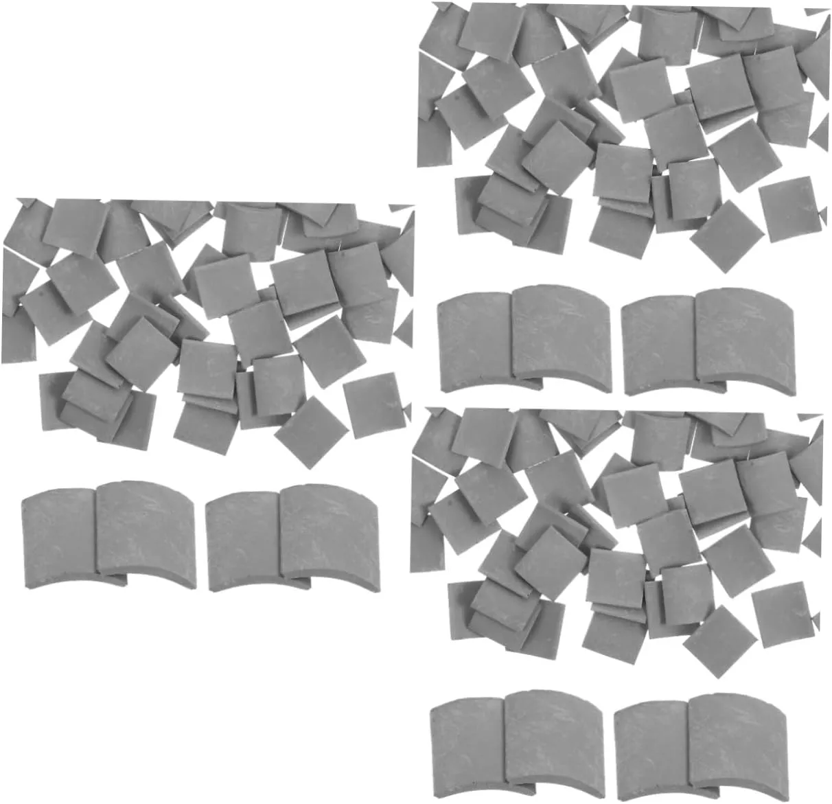 210pcs Miniature Roof Tiles Model for Table Scenery Mini Garden Accessories for Landscape Realistic Simulation Roof Tiles for Dollhouse and Architectural Models