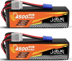 22.2V Lipo Battery 4500mAh 6S 50C Rechargeable Lithium Polymer Battery with XH & EC5 Connector Compatible with RC Car RC Boat Quadcopter Helicopter Airplane RC Models (2 Packs)