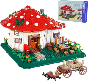 2233PCS Mushroom House Building Blocks,Creative Ideals Treehouse Building Blocks, Best Present for 6  Boys, Girls or Adults