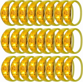 24 Pcs LED Glow Bracelets Sound Activated Led Flashing Bracelet Music Control Light Up Bracelets,Glow in The Dark Party Supplies For Birthday Carnival Concerts Night Events Christmas Gift (yellow)
