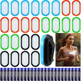 24 Pcs LED Safety Light Clip on Flashing Strobe Lights High Visibility Hands Free Running Lights for Runners, Dogs, Bike, Walking, Bicycle Helmet Hats Reflective Gear