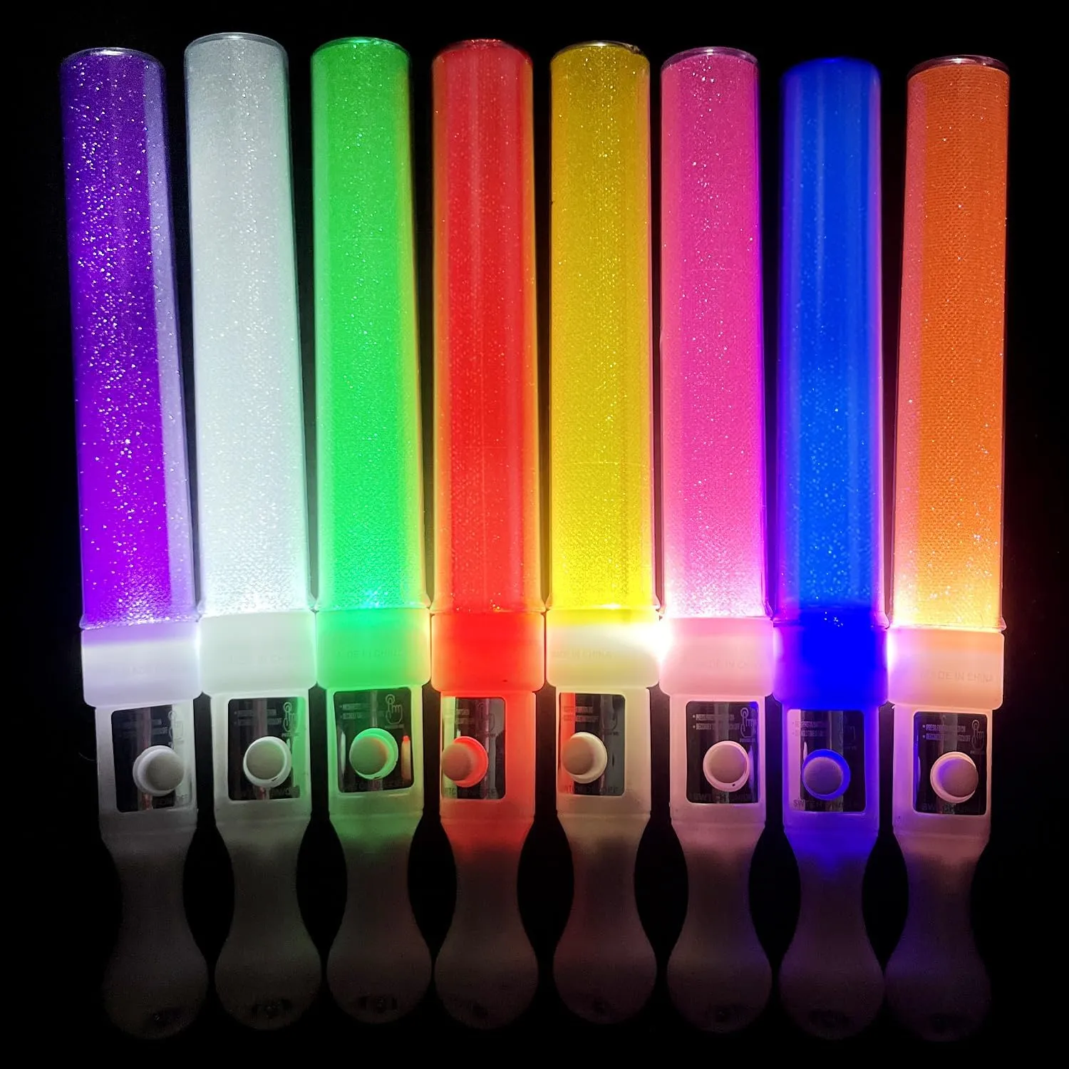 24Pcs Glow Sticks Party Packs, Glow in The Dark Party Supplies, LED Light Up Wands Sticks Party Favors for Wedding, Raves, Concert, Camping, New Year, Carnival, Halloween