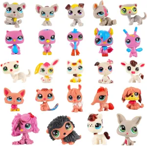 24PCS LPS Action Figures - LPS Cartoon Toys with 360° Head Rotation, Cute Cartoon Pet Collection and Display Toys for Kids Gift