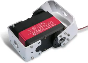 24V 160kg Robot Servo Motor Double-Shaft with U Mount Bracket Full Metal Gear Large High Torque Steering Digital Servos for RC Plane Quadcopter Helicopter Robotic Arm DIY