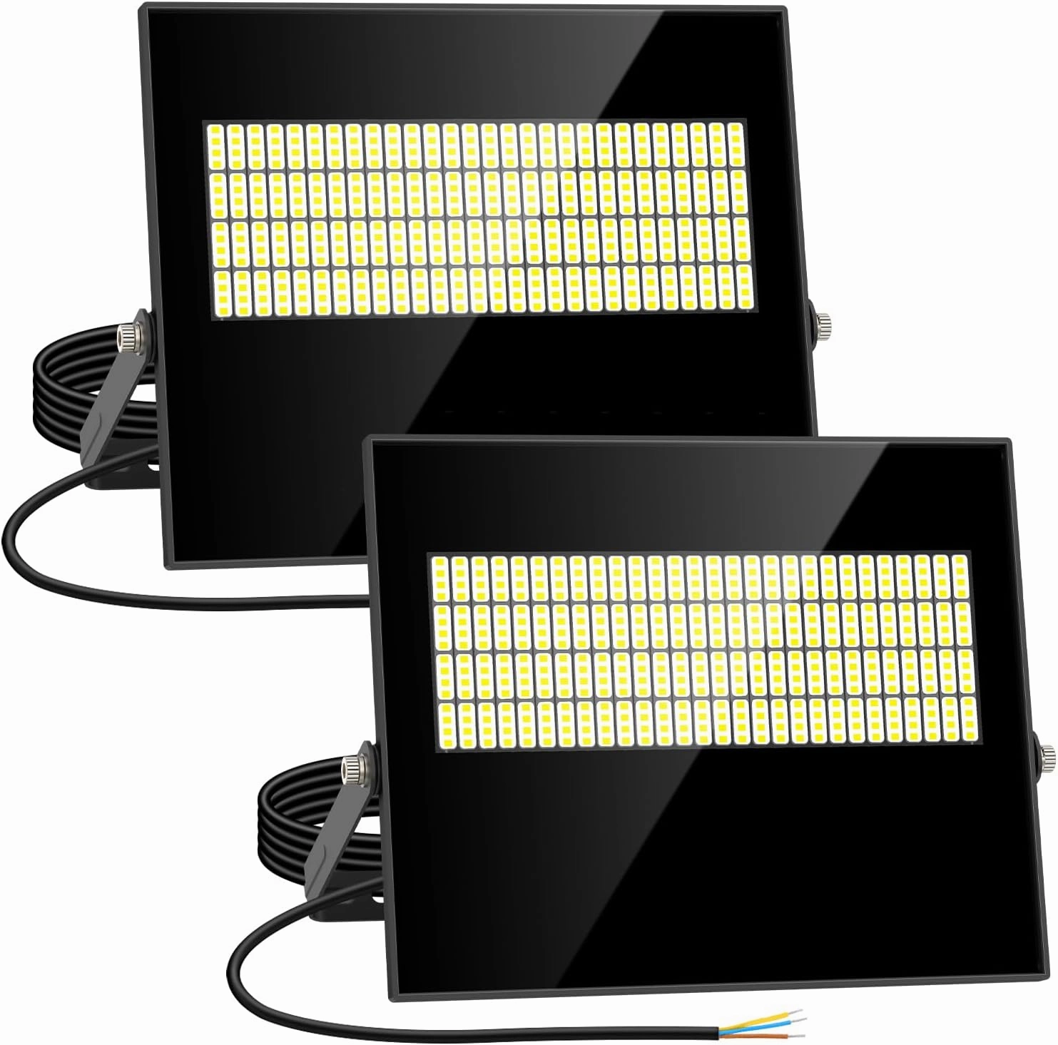 2 Pack 100W LED Flood Light Outdoor 15000LM Super Bright Security Light IP67 Waterproof Flood Lights Outdoor Lighting 5000K Daylight White Exterior Floodlight for Yard Court Stadium Playground