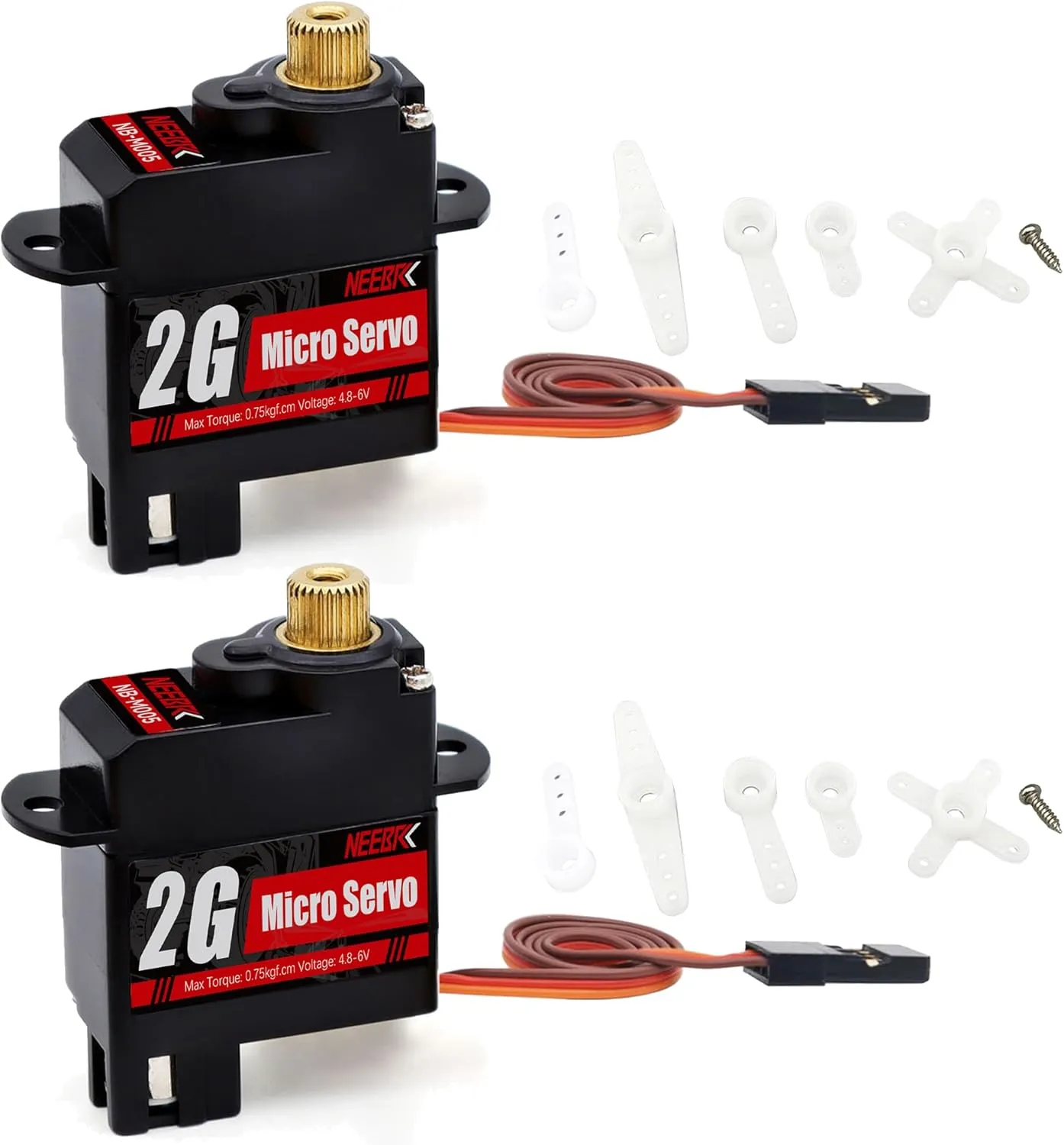 2G Micro Servo Motor Digital Servo Metal Gear Coreless Mini RC Servo for Fixed-Wing Helicopter Airplane Drone RC Car Model Boat Robot (2PCS)