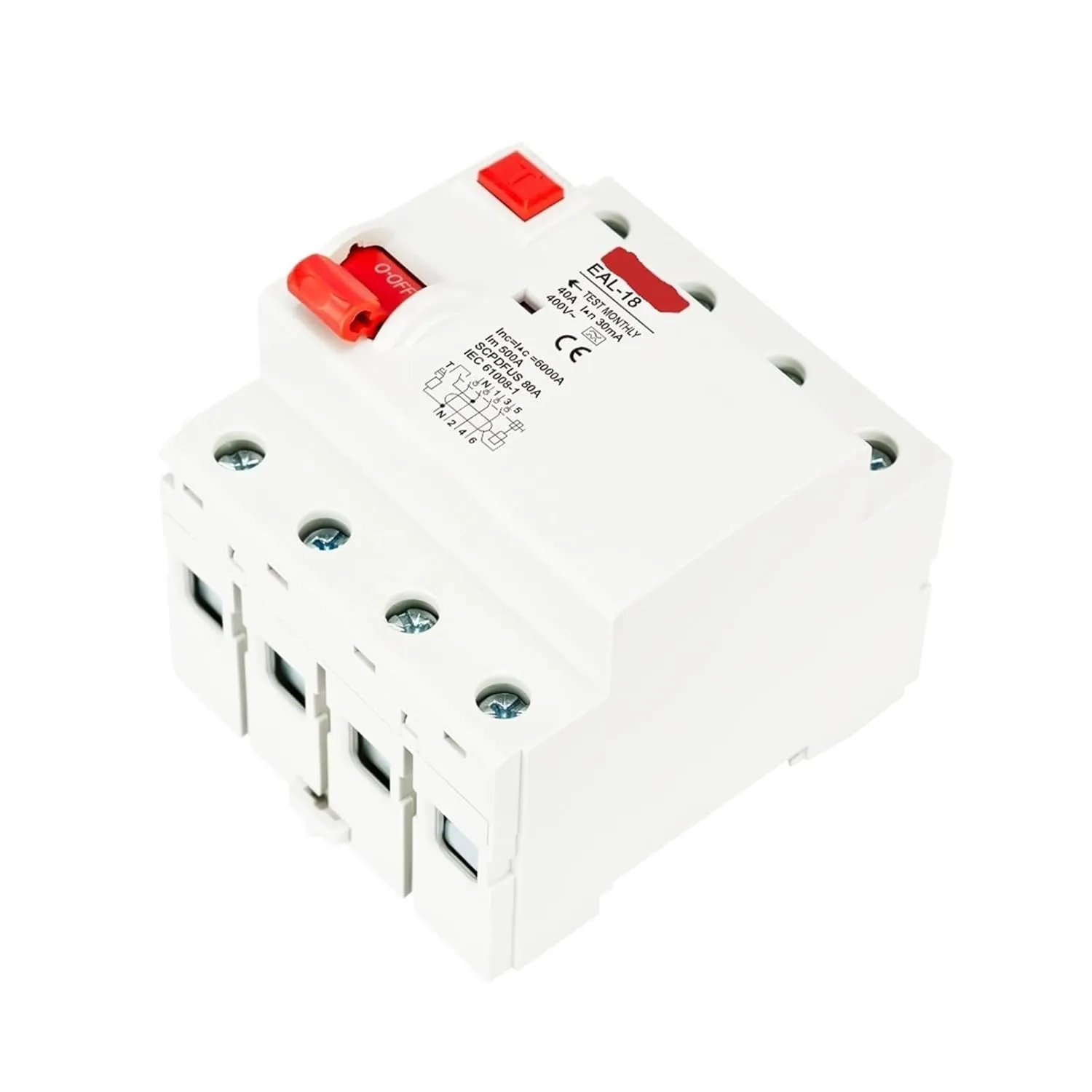 2P 4P 10/30/100/300mA Type A RCCB RCD ELCB Electromagnetic Residual Current Circuit Breaker Differential Breaker Safety Switch(10mA,2P 10A)