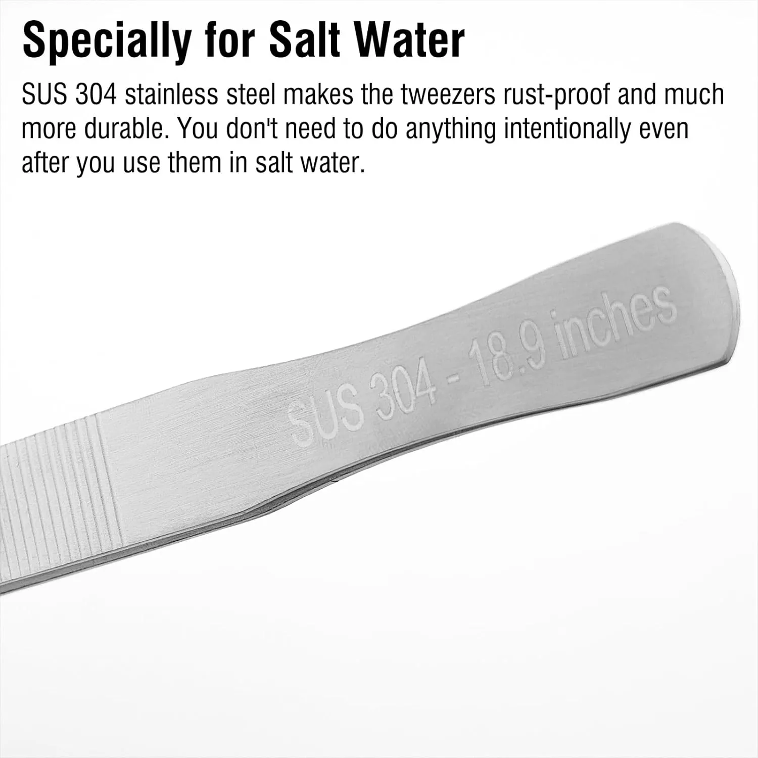 2Pcs 18.9 inch Extra Long Tweezers for Salt & Fresh Water, Heavy Duty Reptile Feeding Tongs for Aquarium & Terrarium, Large Metal Snake Feeding Tongs, SUS 304 Stainless Steel Tweezers