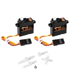2PCS 4.3G Mini Servo, RC Micro Digital Servo Motor Coreless Steering Servos for Fixed-Wing Helicopter Airplane Drone 1/24 1/28 RC Car SCX24 Boat Robot Toy