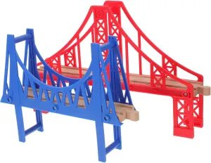 2Pcs Bridge Support Train Track Replacement DIY Bridge Model for Train Simulator Safe Playing Bridge Accessory for Creative Track Building