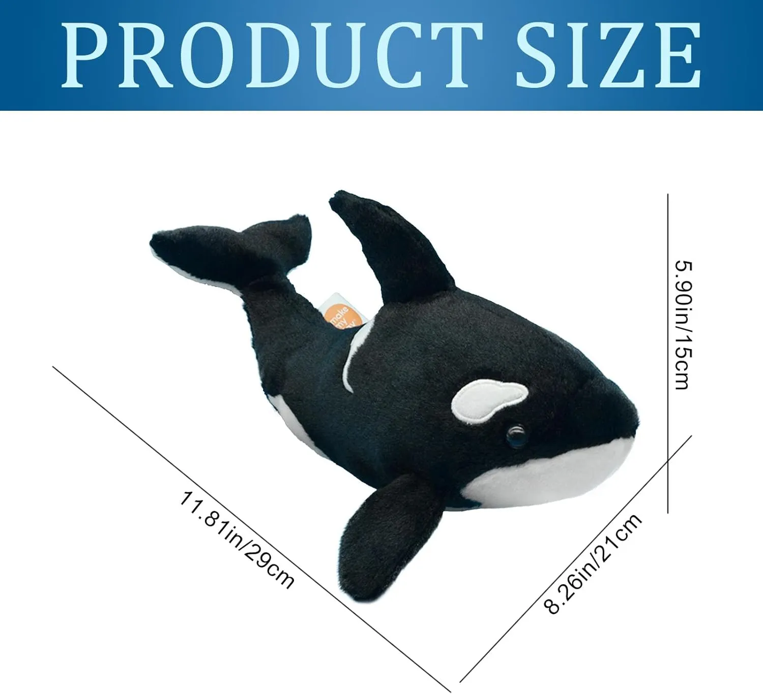 2PCS Premium Orca Stuffed Animal - 11.8 Inches Orca Whale Plush for Kids, Plush Toy Killer Whale Shark Stuffed Animal Gifts for Babies, Toddlers