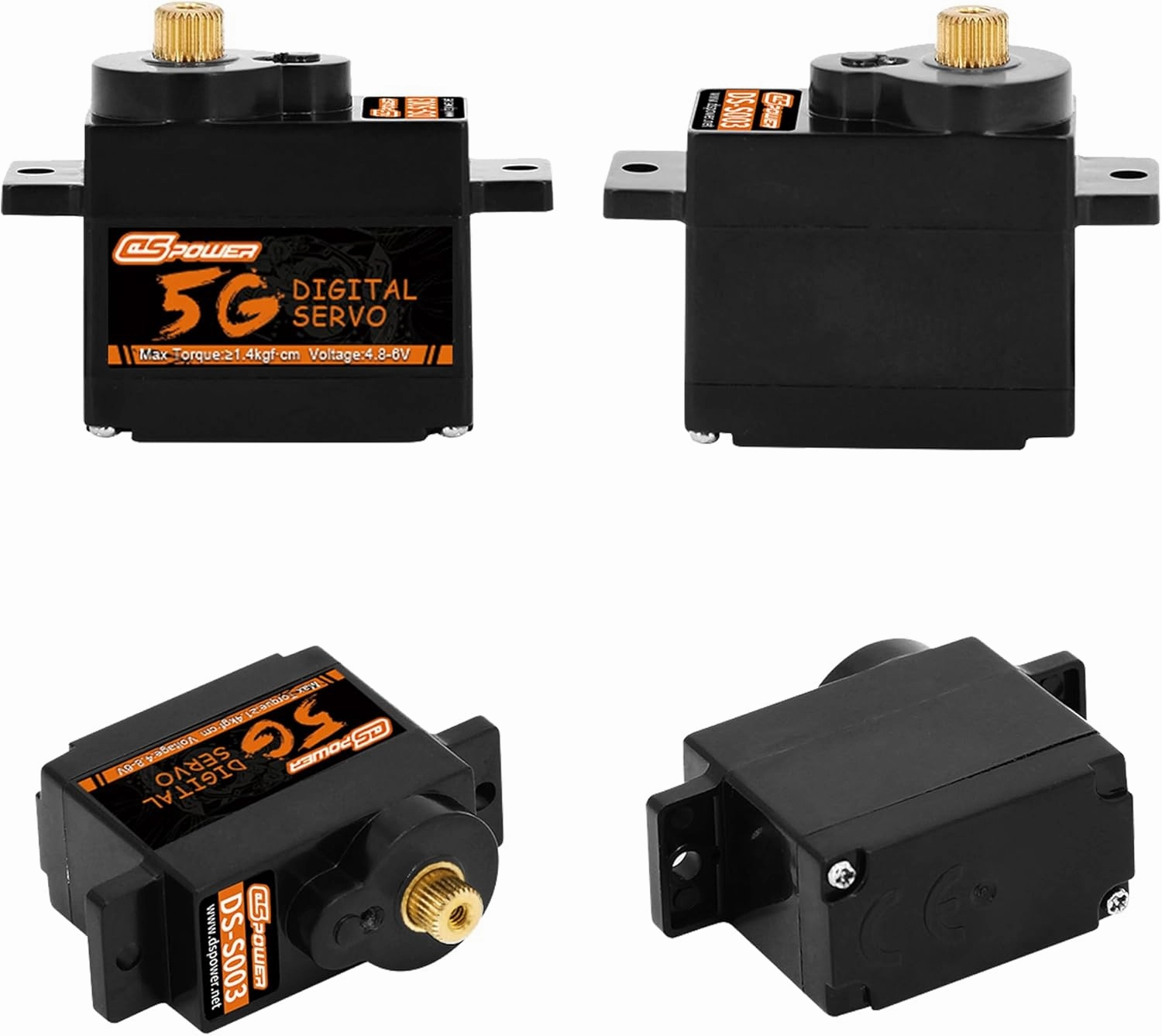 2PCS 5g Micro Digital Servo, Mini Servo, Metal Gears, Coreless Motor Servos for 1/28 RC Car Airplane Fixed-Wing Robot Helicopter Planes Part (JST1.25)