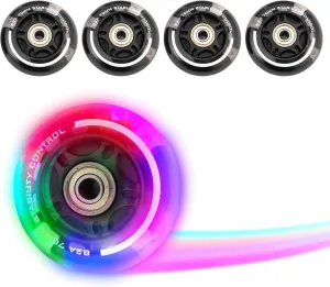 2PM SPORTS 4 Pack 76mm, 82A Inline Skate Wheels with ABEC-7 Bearing, Indoor/Outdoor Inline Skates Wheels