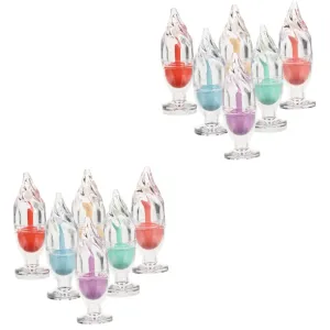 2sets Cute Bottles Diy Lipstick Tubes Ice Shape 5ml White Portable Lip Gloss Containers 6pcs*2