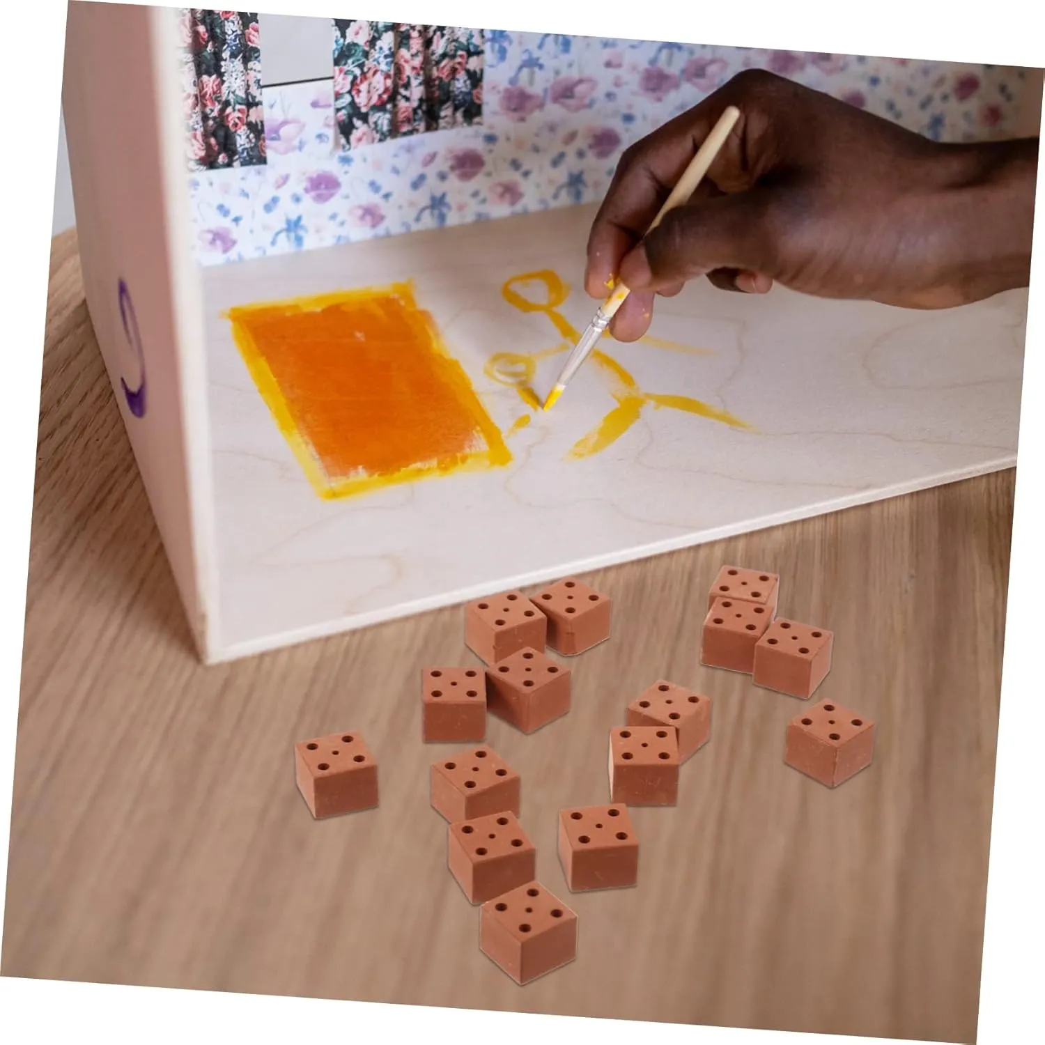 2sets Miniature Brick for DIY Micro Landscape Decoration Lightweight Brick Model for Imaginative Building Projects for Fairy Garden and Table Scenes 20pcs*2