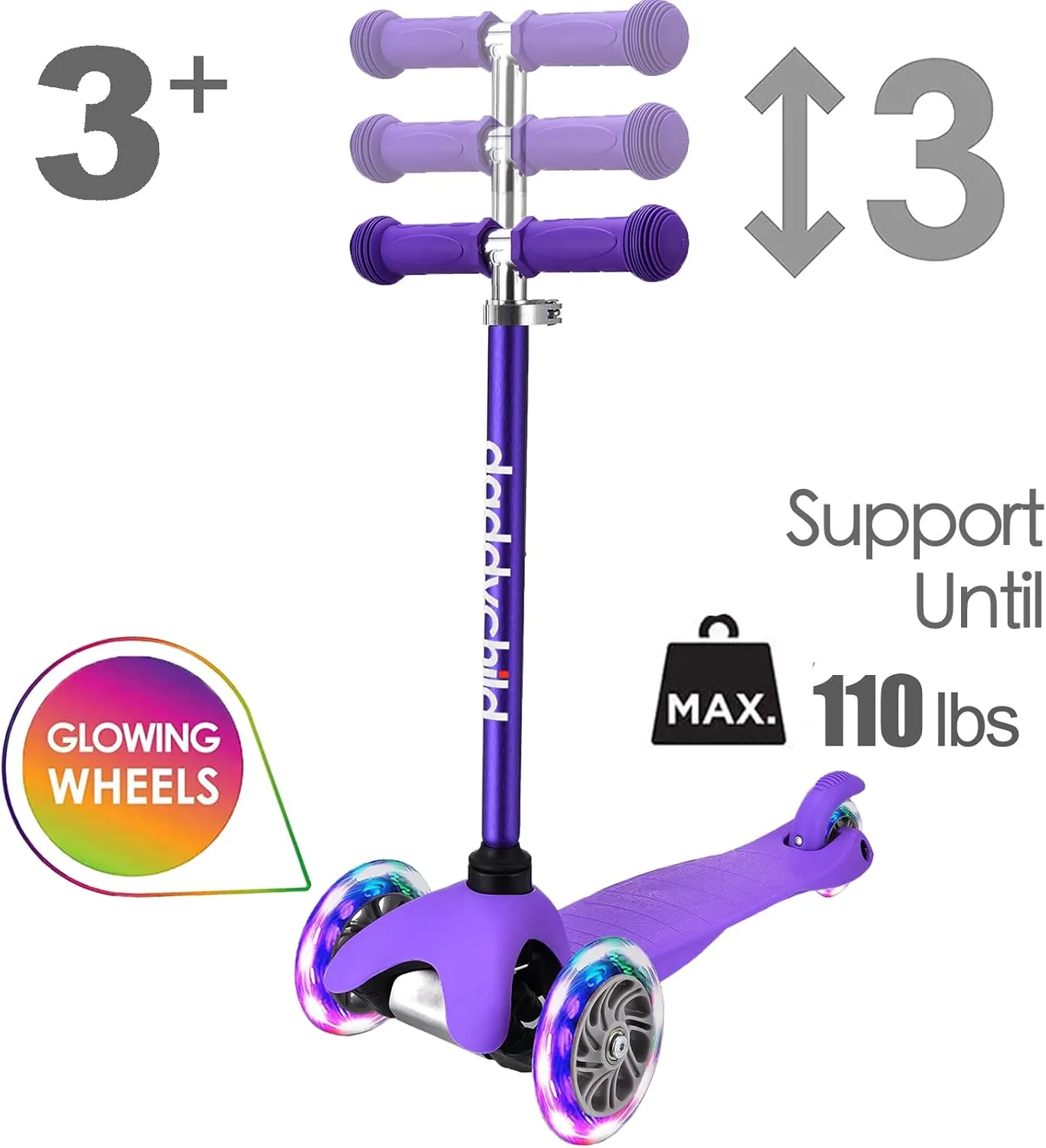 3 Wheel Scooters for Kids, Kick Scooter for Toddlers 3-6 Years Old, Boys and Girls Scooter with Light Up Wheels, Mini Scooter for Children