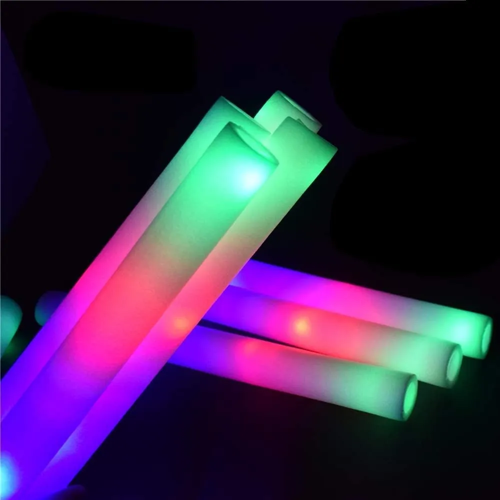 30 Pieces Led Foam Sticks - Flashing Glow Sticks Party Supplies Light Up Baton Wands for Kids, Raves, Birthday, Wedding, Christmas, Halloween, Children Toy
