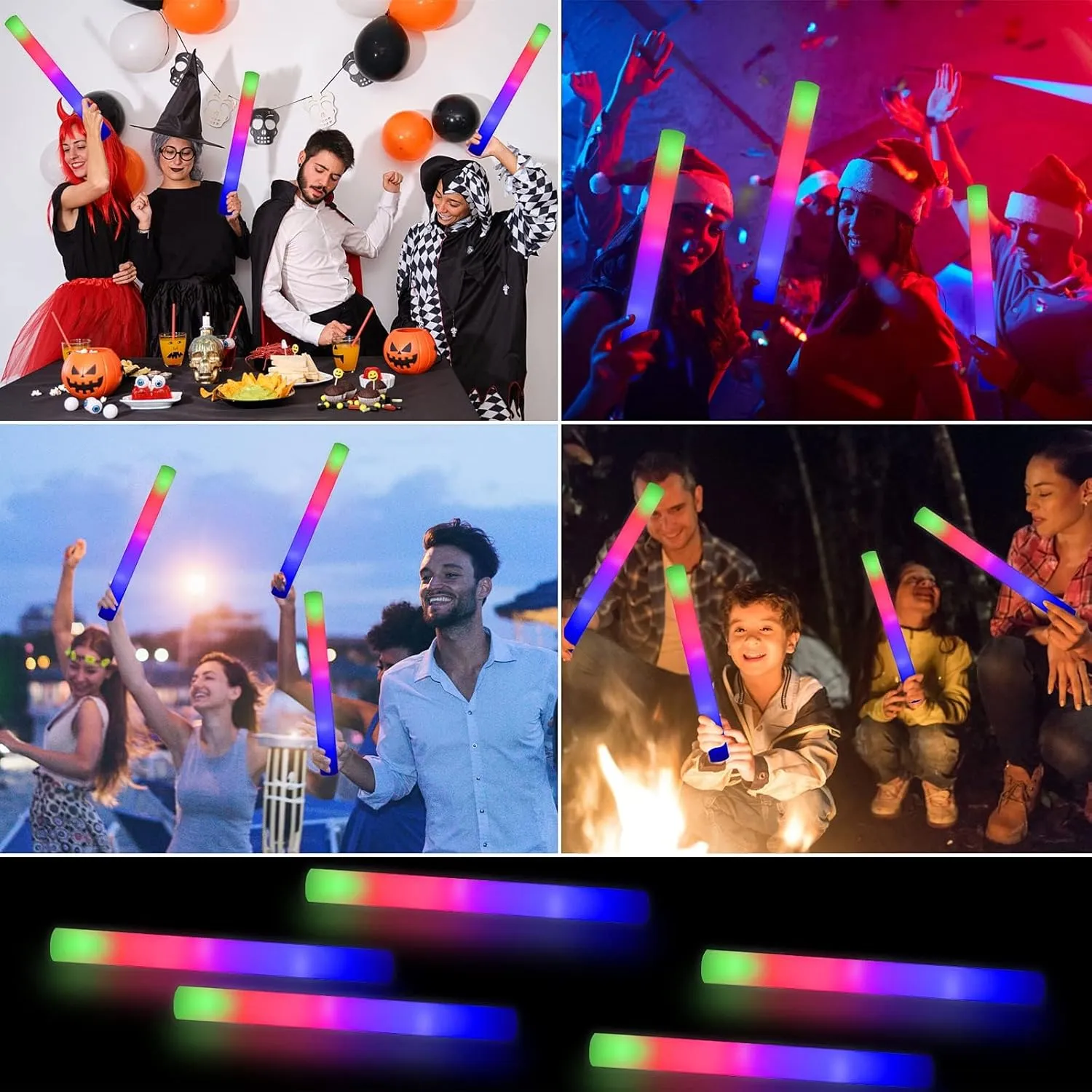 30 Pieces Led Foam Sticks - Flashing Glow Sticks Party Supplies Light Up Baton Wands for Kids, Raves, Birthday, Wedding, Christmas, Halloween, Children Toy
