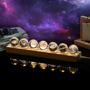 3d Crystal Ball Solar System Crystal Ball with Led Lamp Base - Best Birthday Science Gifts For Man Teacher Boy Kids Girls Men - Galaxy Jupiter Saturn Moon Earth Solar System Space Astronomy Gifts