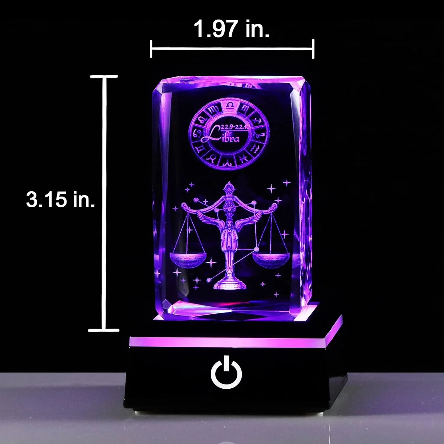 3D Crystals Libra Zodiac Astrology Gifts For Women Men, Libra Glass Figurine Decor Constellation Stuff September October Birthday Gifts For Girlfriend Woman Wife Keepsake Sign Symbolic: Balance