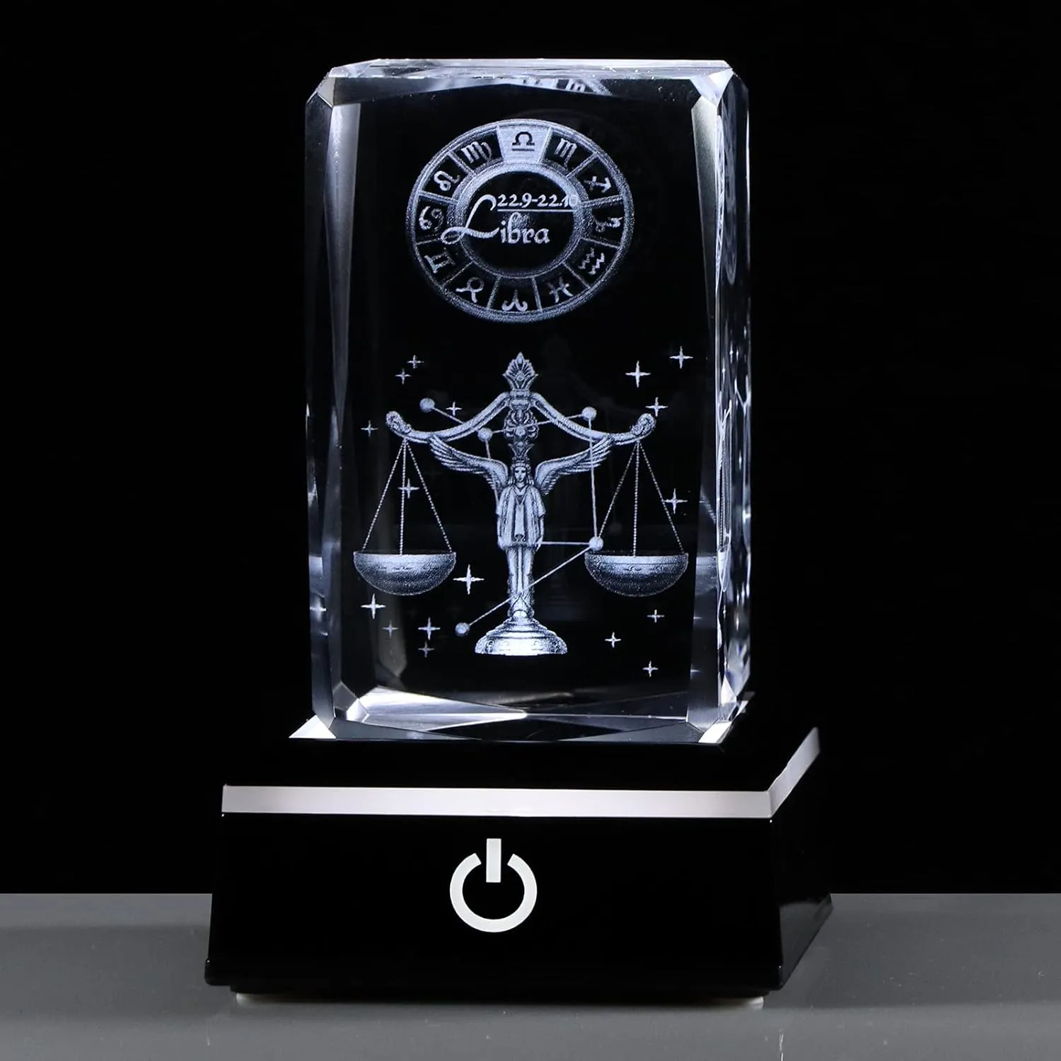 3D Crystals Libra Zodiac Astrology Gifts For Women Men, Libra Glass Figurine Decor Constellation Stuff September October Birthday Gifts For Girlfriend Woman Wife Keepsake Sign Symbolic: Balance