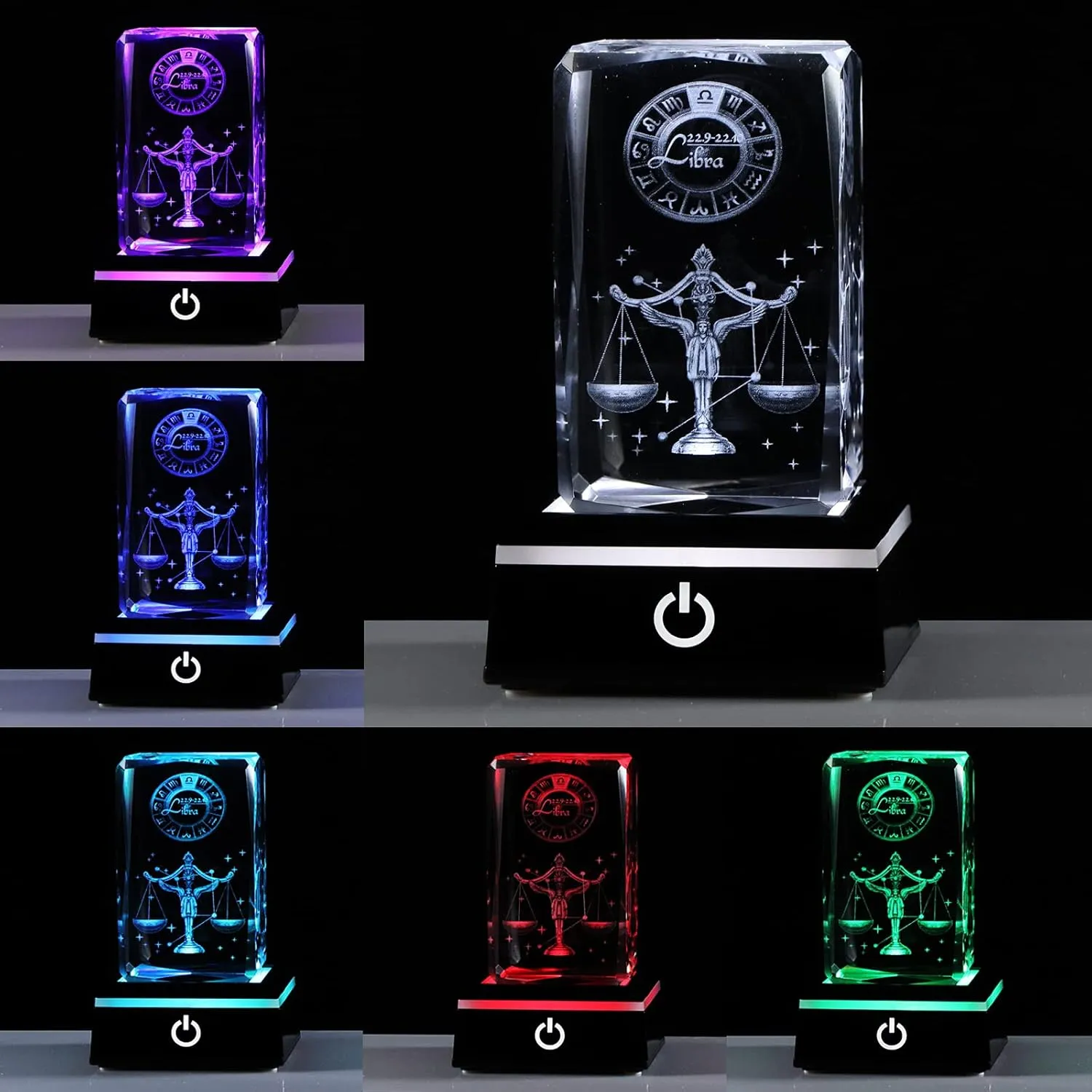 3D Crystals Libra Zodiac Astrology Gifts For Women Men, Libra Glass Figurine Decor Constellation Stuff September October Birthday Gifts For Girlfriend Woman Wife Keepsake Sign Symbolic: Balance
