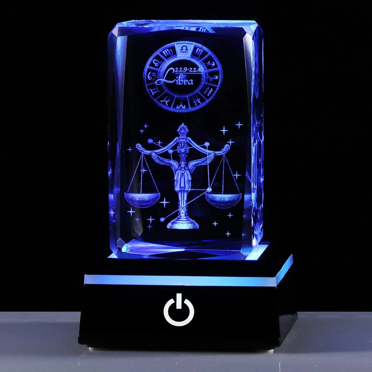 3D Crystals Libra Zodiac Astrology Gifts For Women Men, Libra Glass Figurine Decor Constellation Stuff September October Birthday Gifts For Girlfriend Woman Wife Keepsake Sign Symbolic: Balance