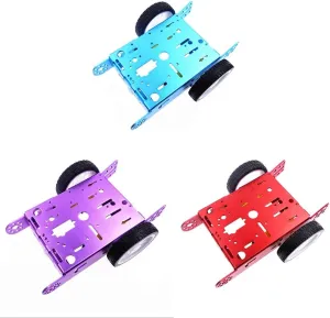 3D Printer Parts & Accessories - 12WD Aluminum Car New Education Toys Robot Intelligent Car Alloy Chassis 2WD Smart Robot Car Chassis Kit DIY - (Color: Purple)
