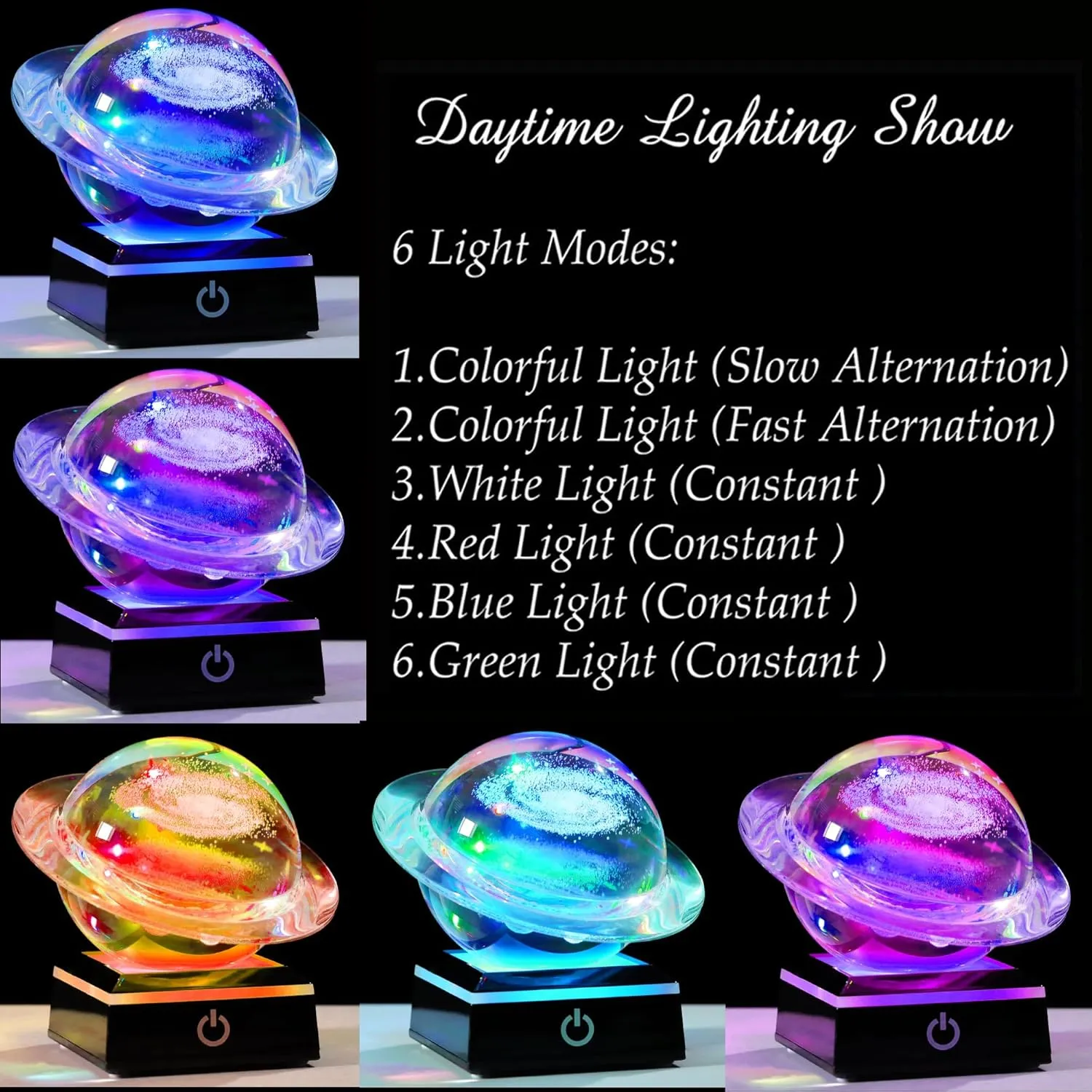 3d Solar System Model Galaxy Crystal Ball 80mm 3.15inch - Saturn Shape Outer Space Astronomy Gifts Room Decor Unique Gifts For Men Him Birthday Dad Physics Science Teacher Night Light Planet Lamp