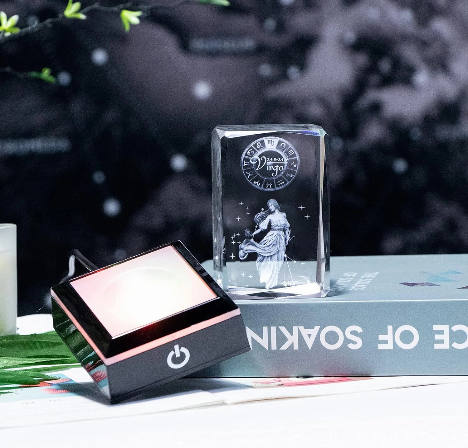 3d Crystals Virgo Zodiac Astrology Gifts For Women Men,Virgo Glass Figurine Decor Constellation Stuff Auguest September Birthday Gifts For Girlfriend Woman Aunt Wife Virgo Gifts Sign Symbolic: Analyse