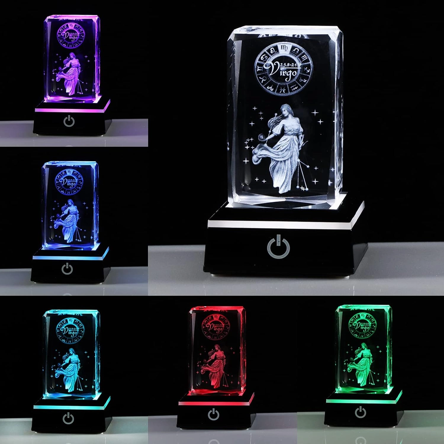 3d Crystals Virgo Zodiac Astrology Gifts For Women Men,Virgo Glass Figurine Decor Constellation Stuff Auguest September Birthday Gifts For Girlfriend Woman Aunt Wife Virgo Gifts Sign Symbolic: Analyse