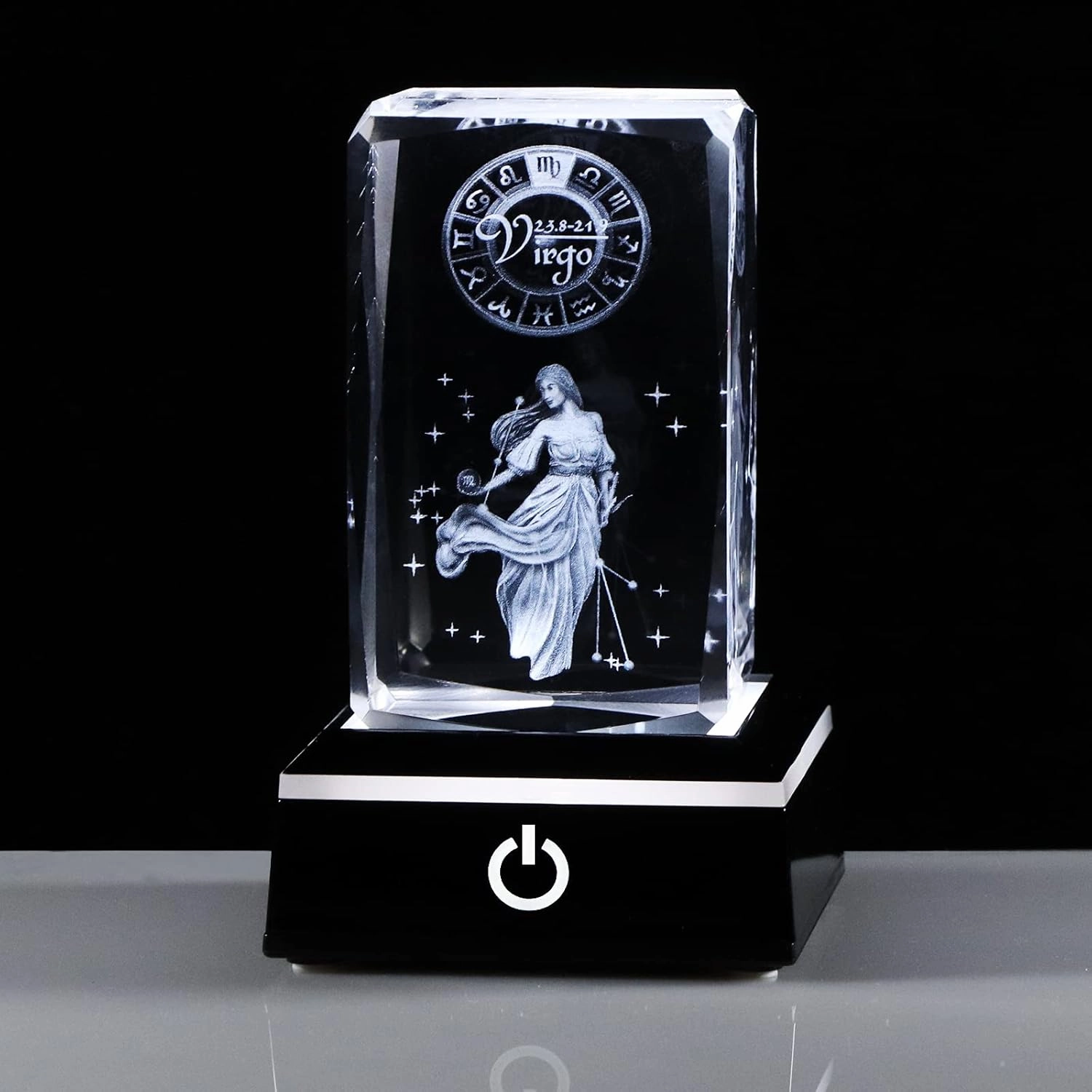 3d Crystals Virgo Zodiac Astrology Gifts For Women Men,Virgo Glass Figurine Decor Constellation Stuff Auguest September Birthday Gifts For Girlfriend Woman Aunt Wife Virgo Gifts Sign Symbolic: Analyse