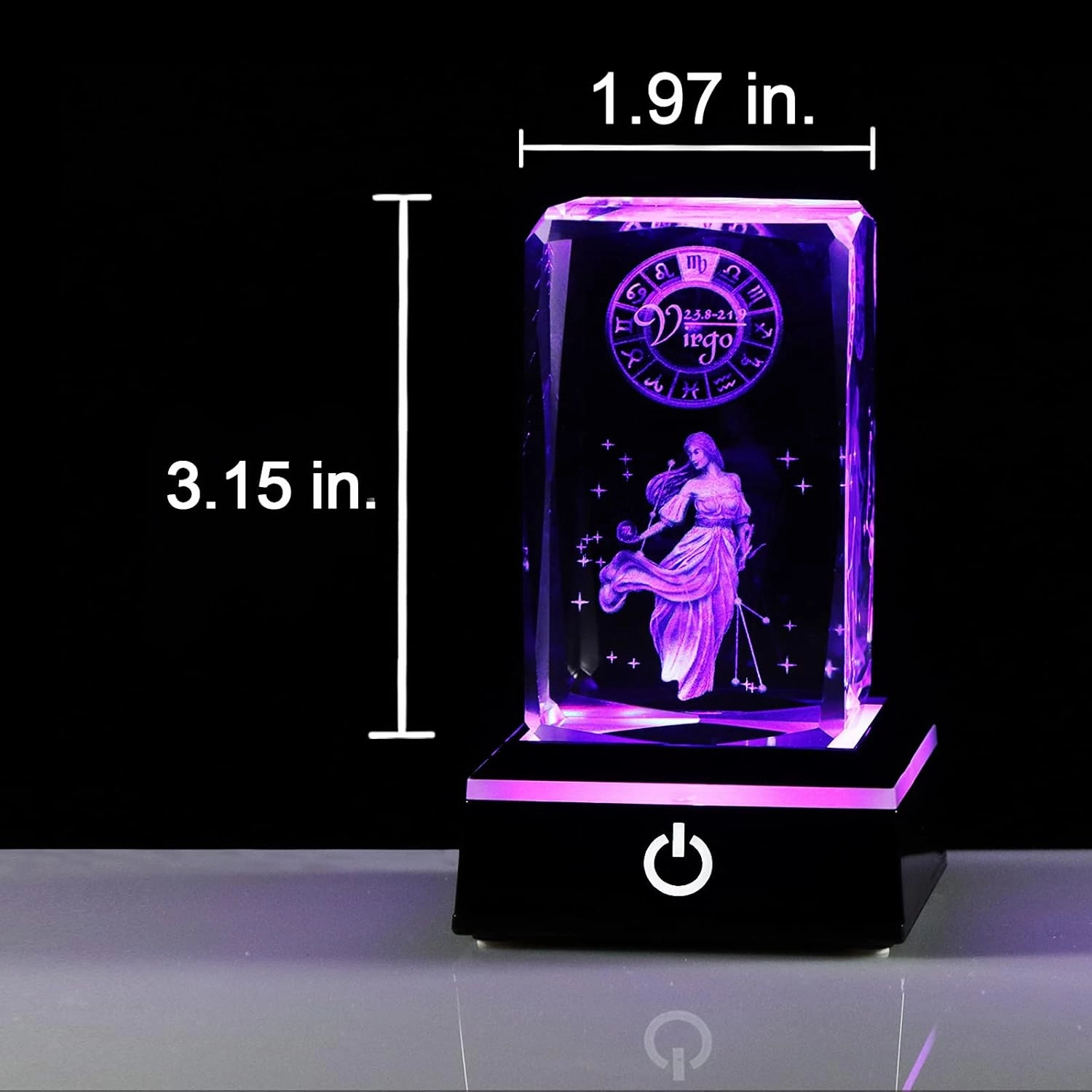 3d Crystals Virgo Zodiac Astrology Gifts For Women Men,Virgo Glass Figurine Decor Constellation Stuff Auguest September Birthday Gifts For Girlfriend Woman Aunt Wife Virgo Gifts Sign Symbolic: Analyse