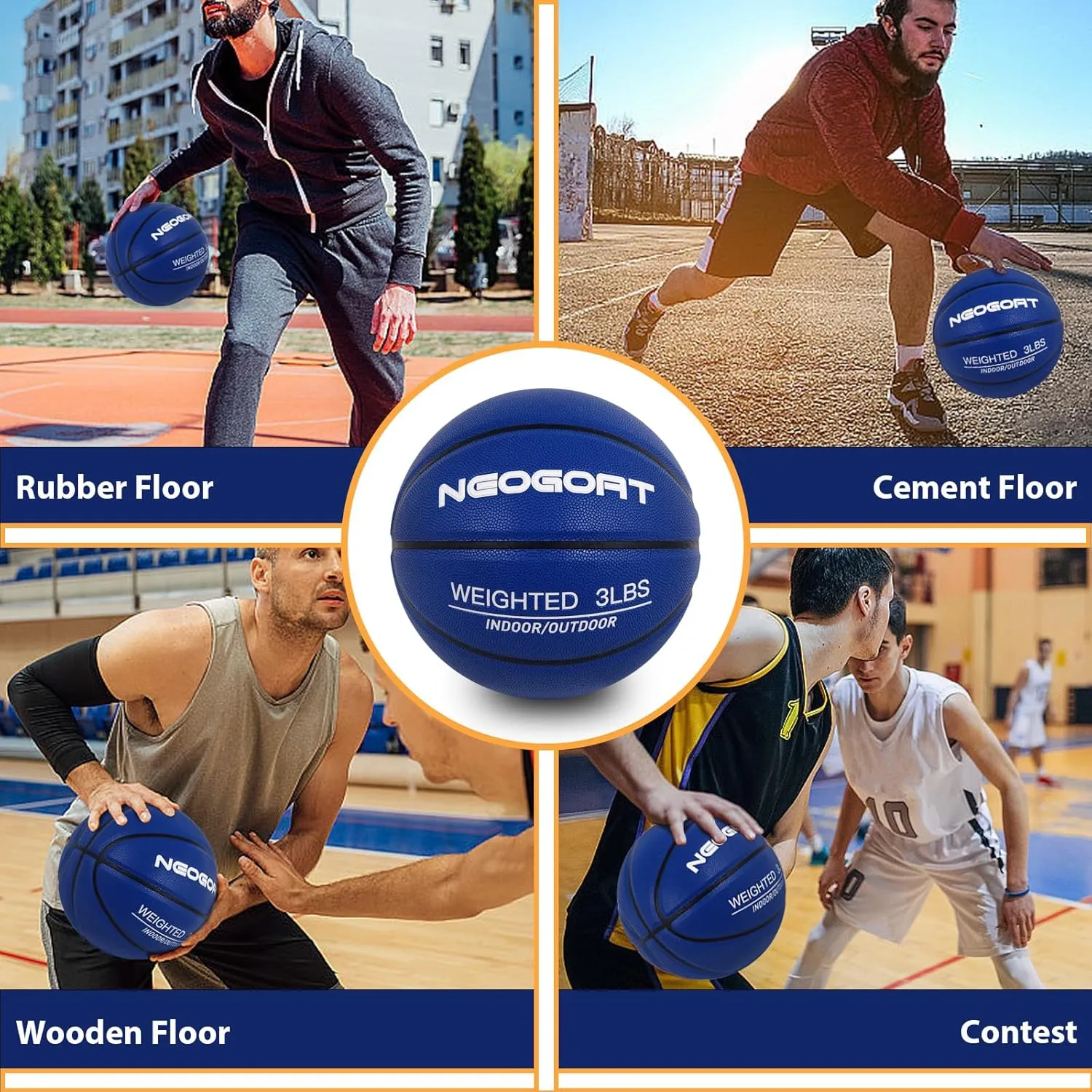 3LBS/2.2LBS 29.5"/28.5" Weighted Heavy Basketball Training Equipment for in& Outdoor Improving Handling Dribbling, Passing&Rebounding Skills Weighted Training Basketball(Deflated,Size 7/6)
