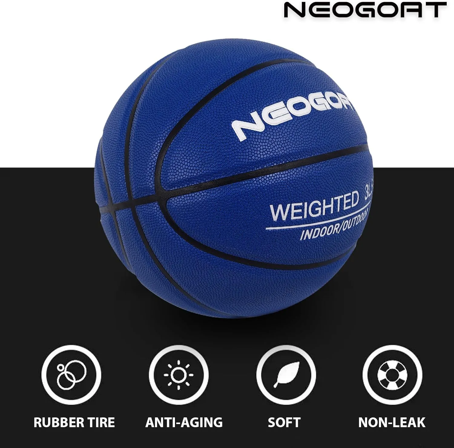 3LBS/2.2LBS 29.5"/28.5" Weighted Heavy Basketball Training Equipment for in& Outdoor Improving Handling Dribbling, Passing&Rebounding Skills Weighted Training Basketball(Deflated,Size 7/6)