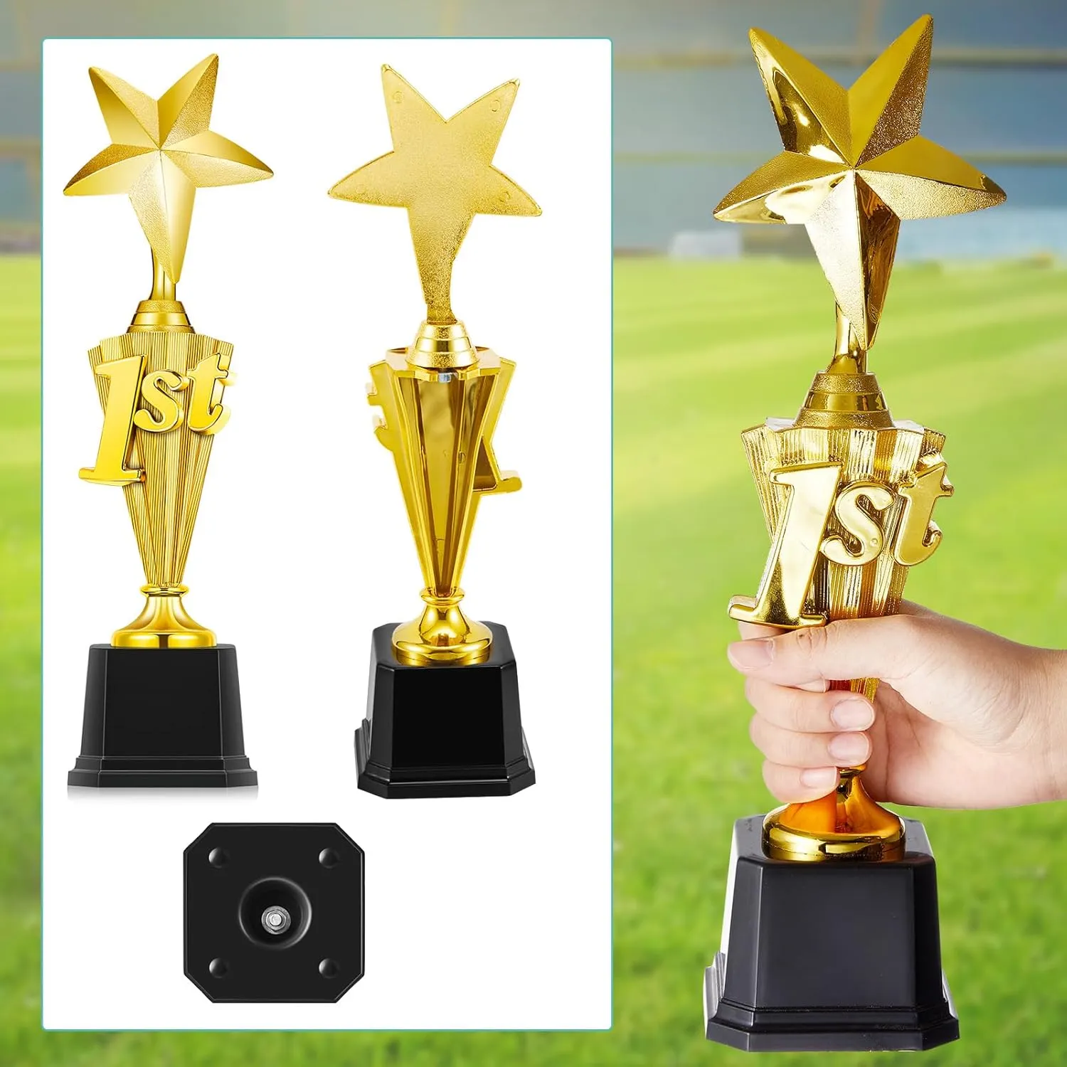 3rd 2nd 1st Place Trophy First Place Plastic Trophy Award for Sports Tournament Funny Prize Cup for Football Soccer Competitions Reward Ceremony