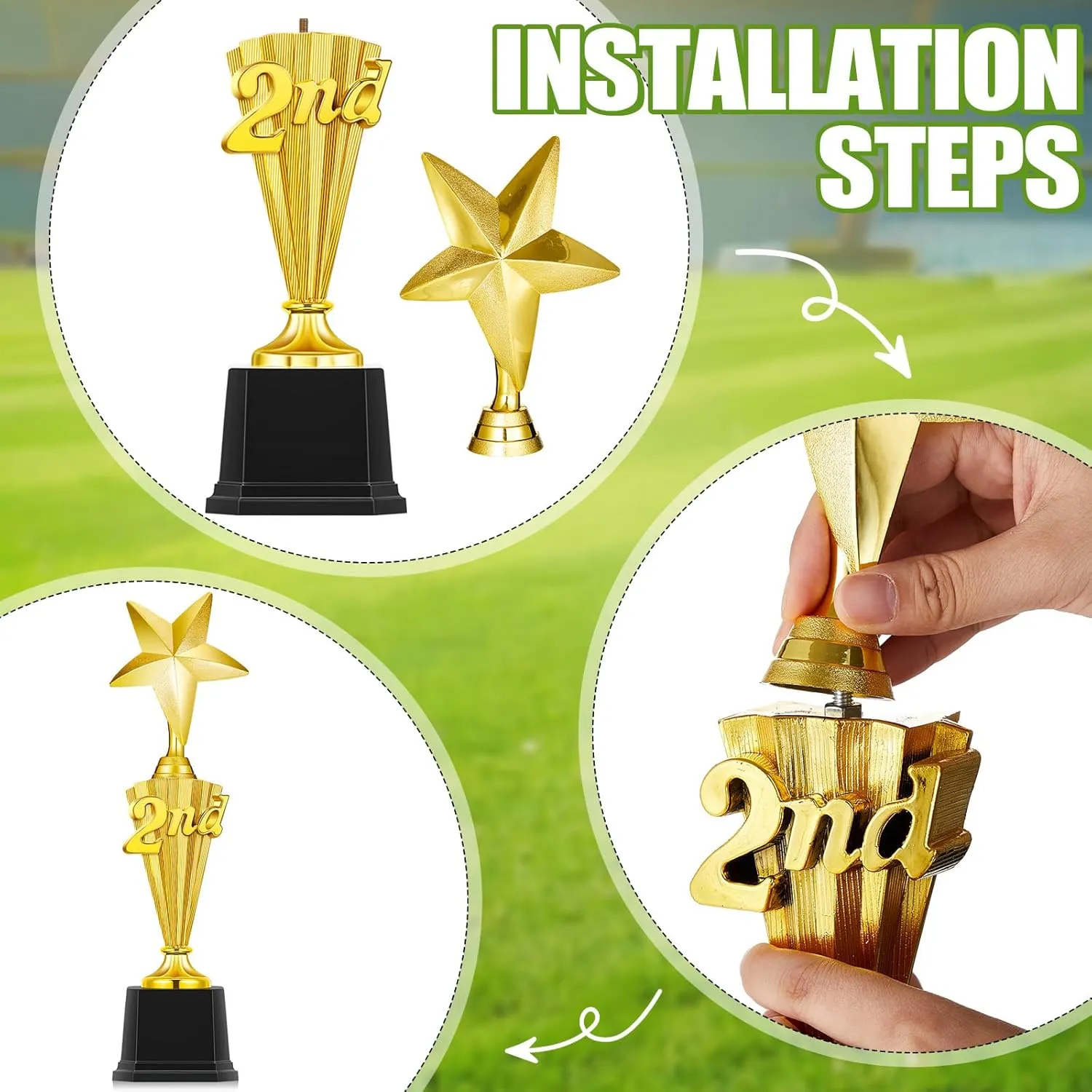 3rd 2nd 1st Place Trophy First Place Plastic Trophy Award for Sports Tournament Funny Prize Cup for Football Soccer Competitions Reward Ceremony