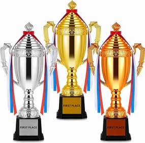 3rd 2nd 1st Place Trophy First Place Trophy Plastic Trophy Award for Sports Tournament Funny Trophy Cup for Football Soccer Competitions Reward Ceremony (Fresh,3 Pcs)