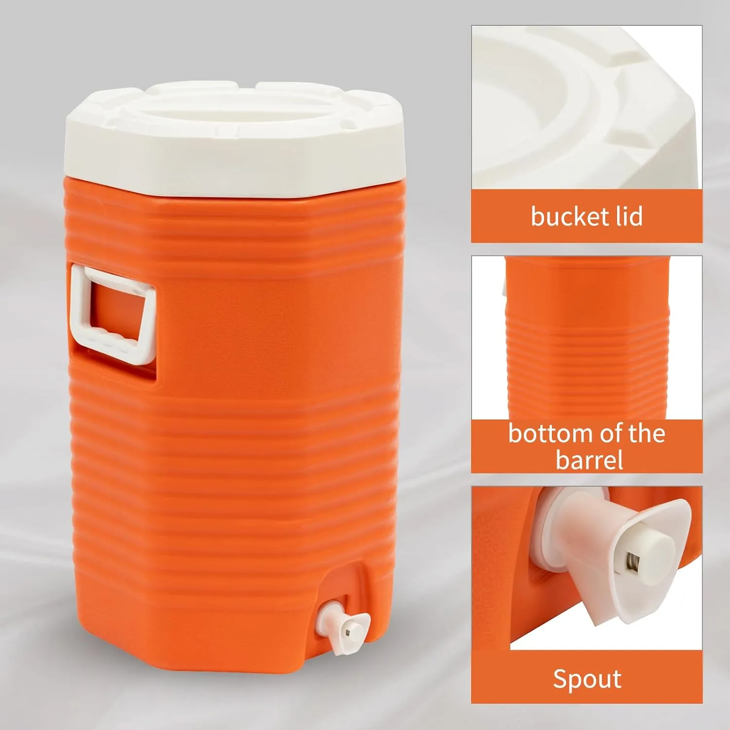 4 gal Deep Freeze Cooler, Insulated Drink Cooler- 48H Cold Insulation, 12H Warm Insulation, Portable Sports Cooler Water Beverage Dispenser for Beach, Picnic, Camping, Tailgating