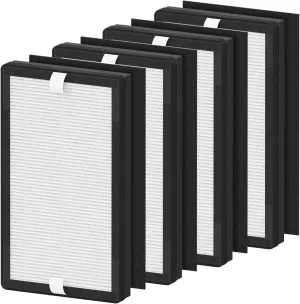 4 Packs IAF-H-100C Filter C Replacment Kit Compatiable with Idylis Air Cleaner Purifiers IAP-10-280 & IAP-10-200 (4 Pack Hepa Filters & 4 Activated Carbon Pre-Filters)