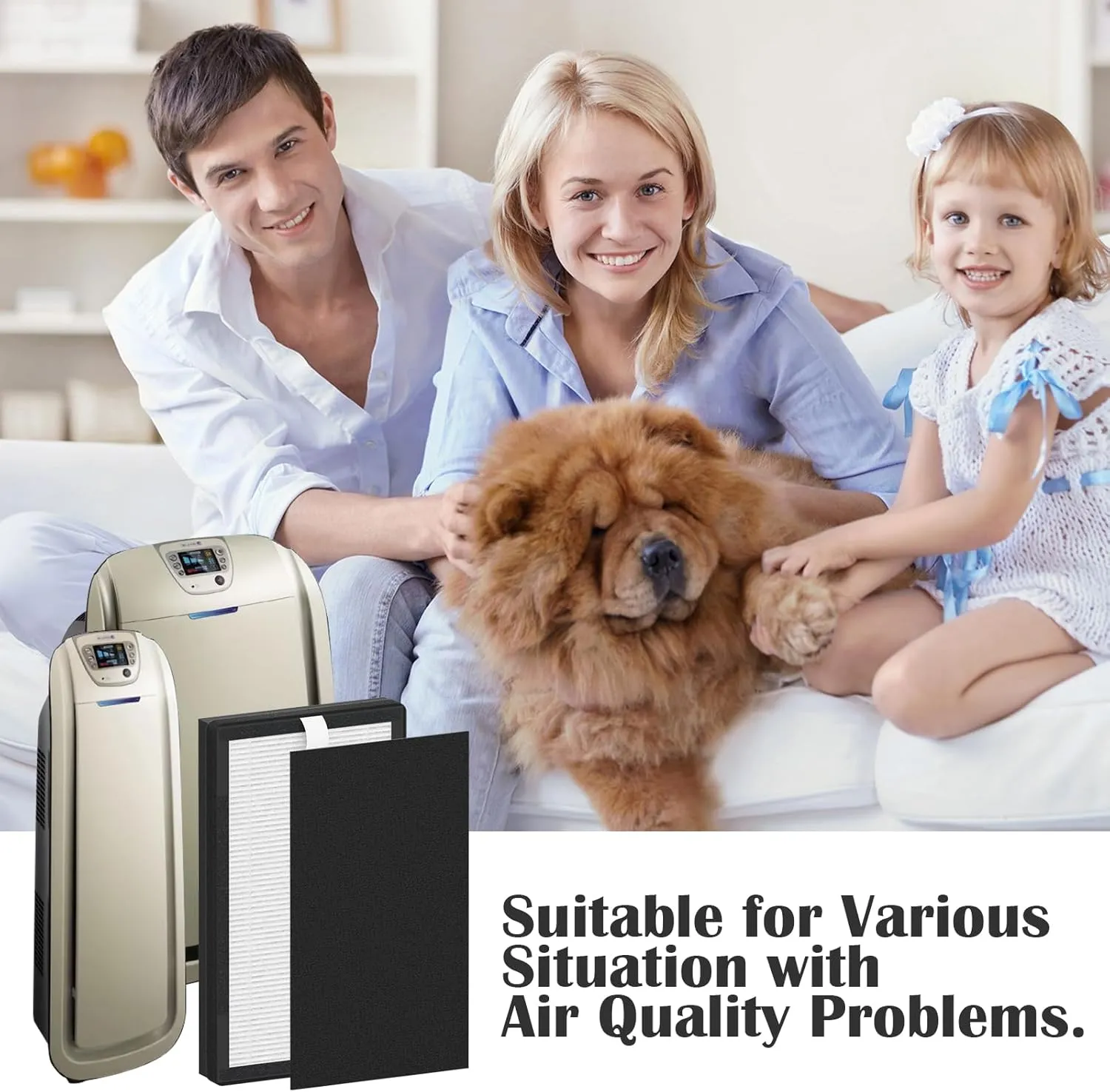 4 Packs IAF-H-100C Filter C Replacment Kit Compatiable with Idylis Air Cleaner Purifiers IAP-10-280 & IAP-10-200 (4 Pack Hepa Filters & 4 Activated Carbon Pre-Filters)