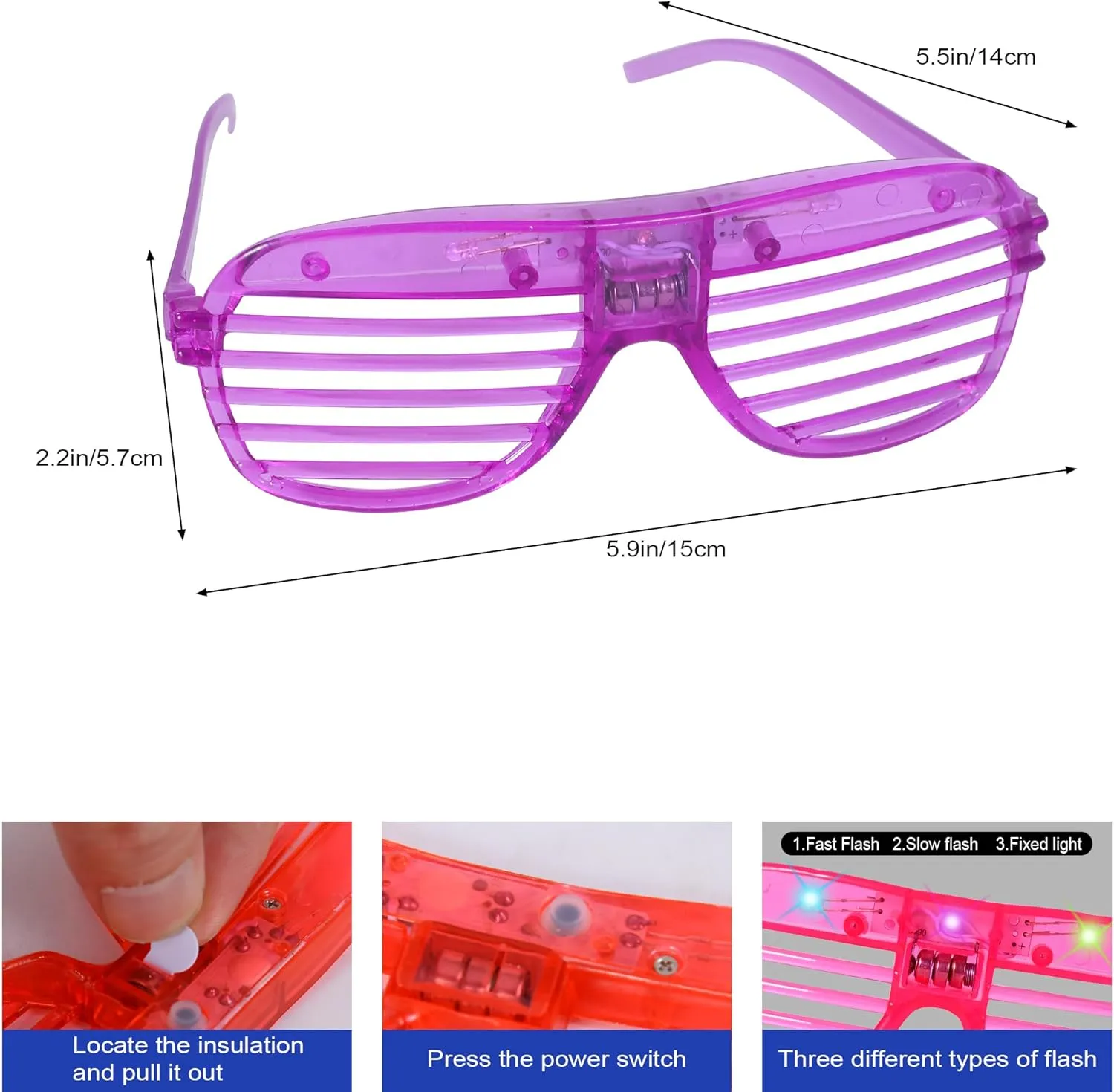 40 Pack Led Glasses,Light Up Glasses,Glow Glasses Glow In The Dark Party Supplies Suitable For Kids/Adults, Rave neon Flashing Party For Birthday Mardi Gras New Year's Eve Party Decoration