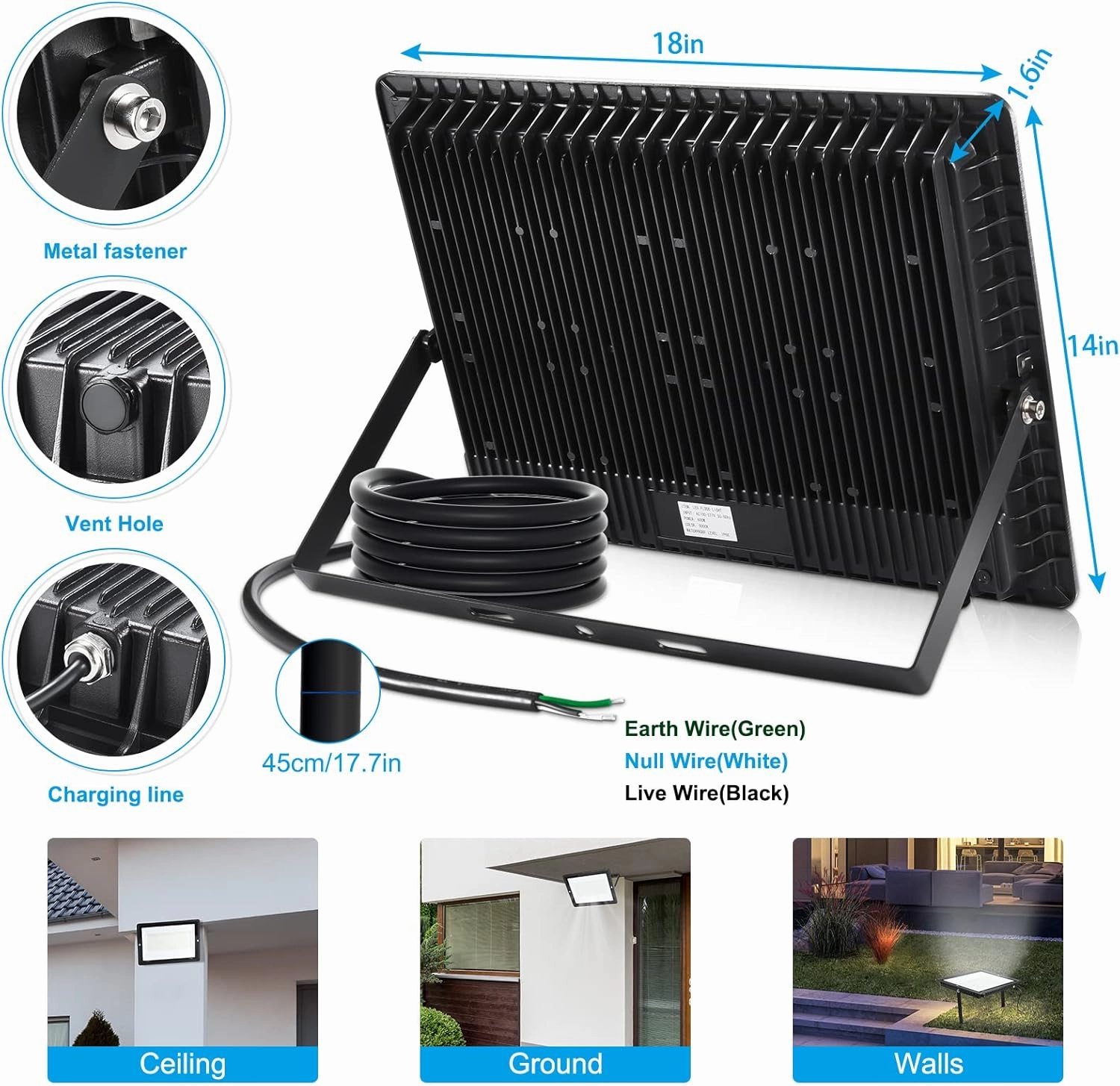 400W LED Stadium Flood Lights Outdoor(2350W Equivalent),50000LM Super Bright LED Arena Lights 100-277V IP66 Waterproof 5000K Daylight White Commercial Lighting for Sports Fields and Counts