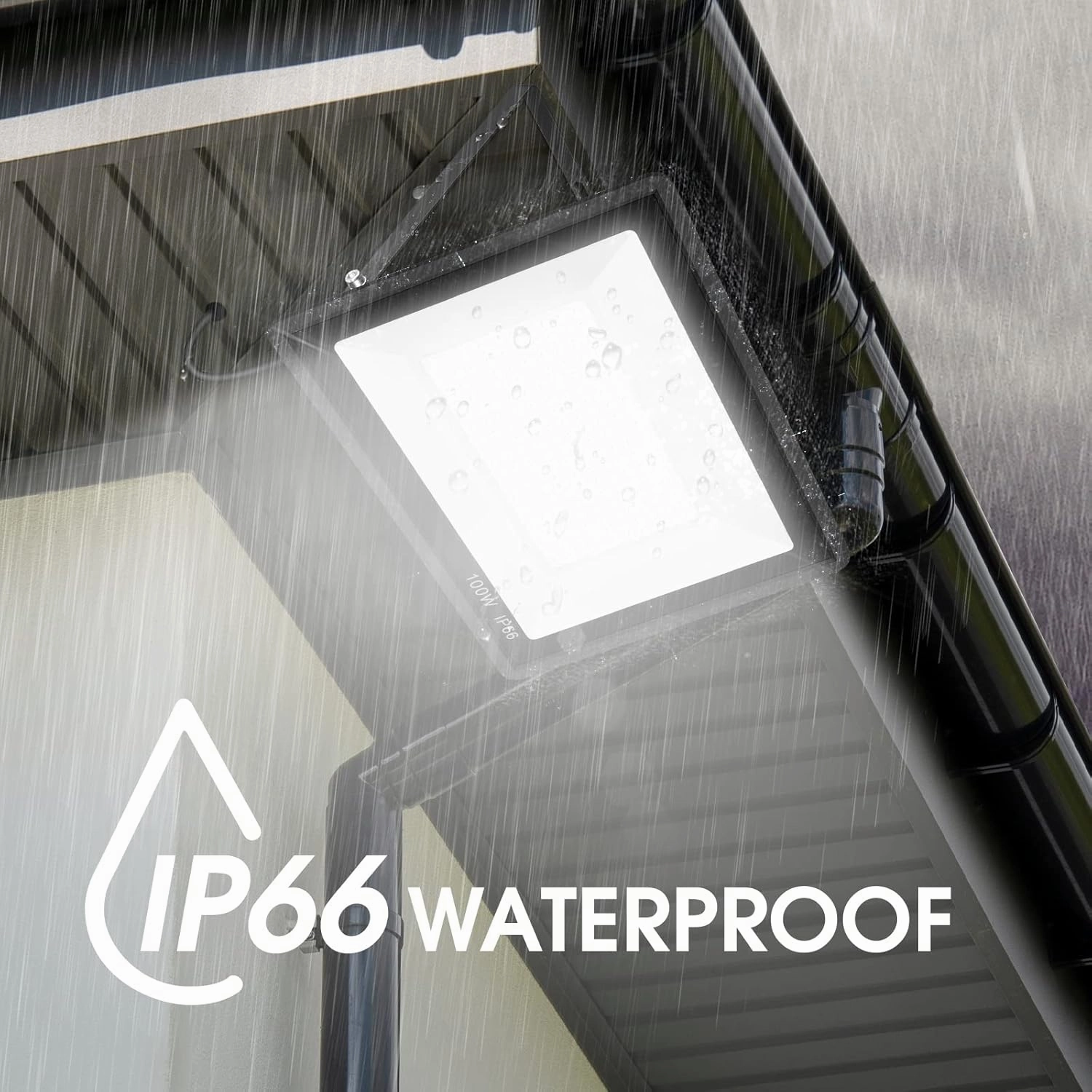 4 Pack 100W LED Flood Light,Super Bright Exterior Security Lights With Plug,IP66 Waterproof Outdoor Flood Light, 11600lm 5000K Daylight White Floodlight for Yard, Garden,Basketball Court, Arena