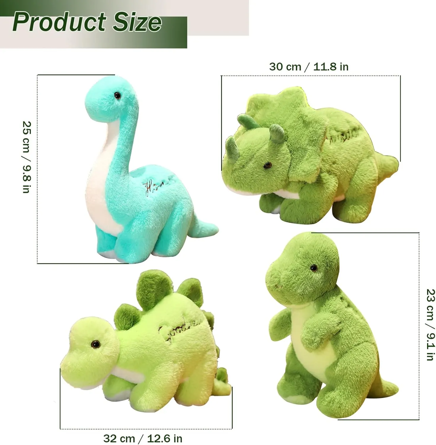 4PCS Dinosaur Stuffed Animal Toys,Dinosaur Plush Figure Toys Small Dino Pterosaur Plush Toys Party Favors Cute Plush Doll Soft Stuffed Animal Gift for Boys Girls Baby Kids Toddlers (Large)